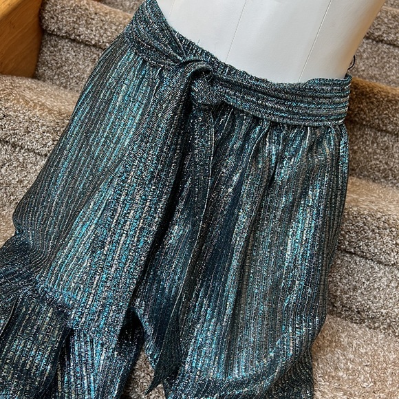 Disco 70s sparkle striped lightweight pants size small - Picture 4 of 17